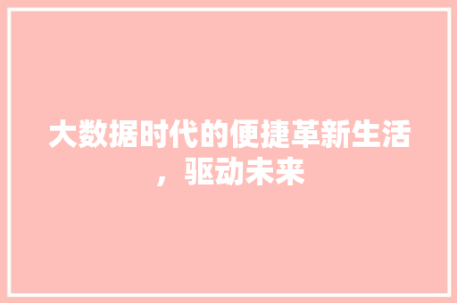 大数据时代的便捷革新生活，驱动未来  第1张