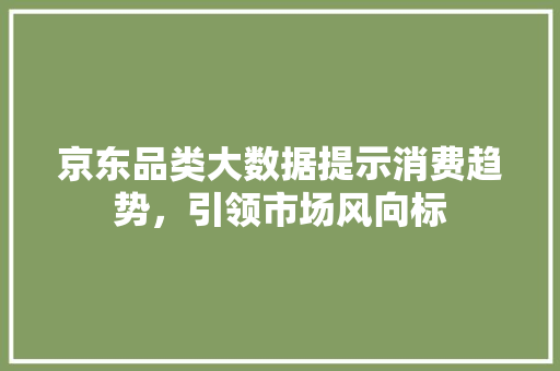 京东品类大数据提示消费趋势，引领市场风向标