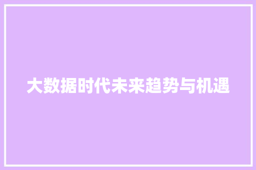 大数据时代未来趋势与机遇  第1张