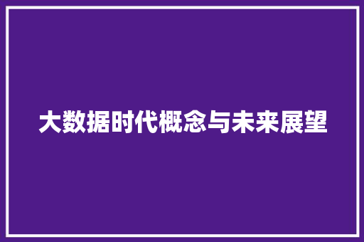 大数据时代概念与未来展望  第1张