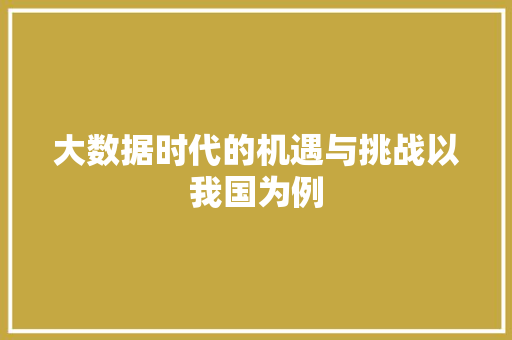 大数据时代的机遇与挑战以我国为例  第1张