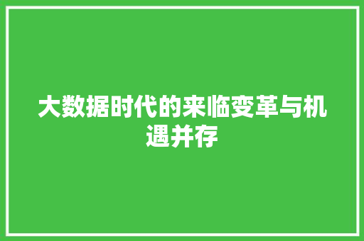 大数据时代的来临变革与机遇并存  第1张