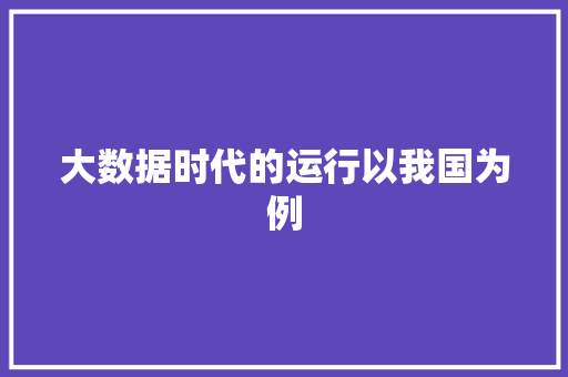 大数据时代的运行以我国为例  第1张