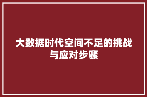 大数据时代空间不足的挑战与应对步骤  第1张