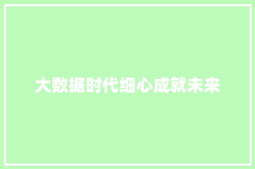 大数据时代细心成就未来  第1张