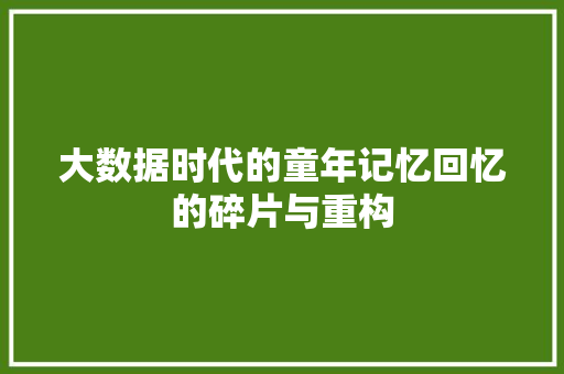 大数据时代的童年记忆回忆的碎片与重构