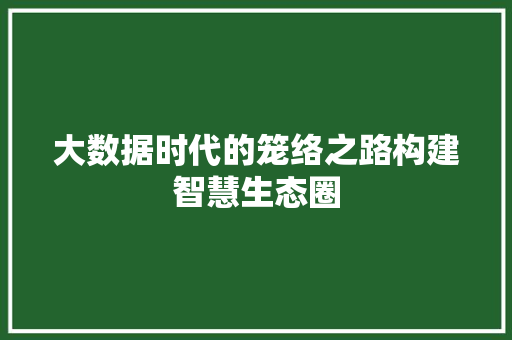 大数据时代的笼络之路构建智慧生态圈