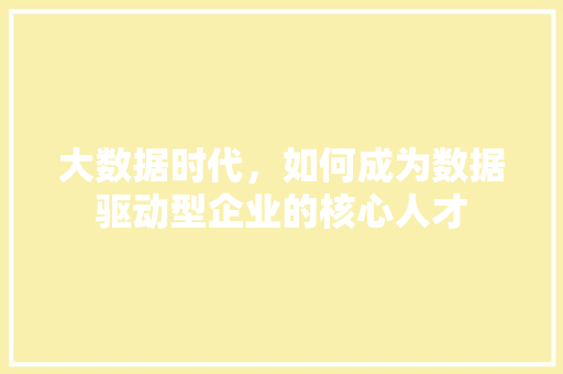 大数据时代，如何成为数据驱动型企业的核心人才  第1张