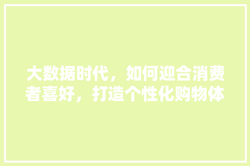大数据时代，如何迎合消费者喜好，打造个性化购物体验  第1张