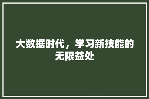 大数据时代，学习新技能的无限益处  第1张