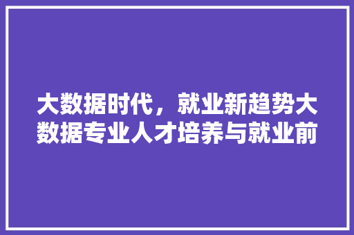 大数据时代，就业新趋势大数据专业人才培养与就业前景  第1张