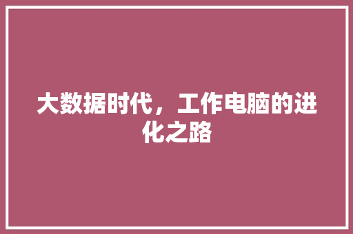 大数据时代，工作电脑的进化之路  第1张