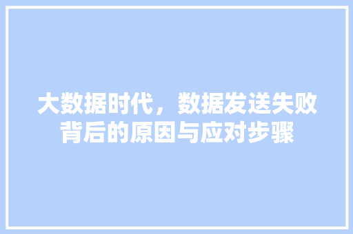 大数据时代，数据发送失败背后的原因与应对步骤