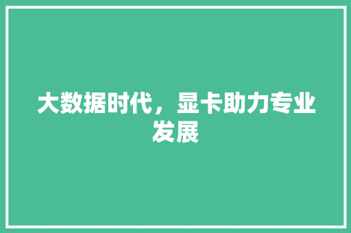 大数据时代，显卡助力专业发展  第1张