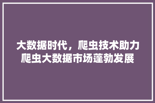 大数据时代，爬虫技术助力爬虫大数据市场蓬勃发展  第1张