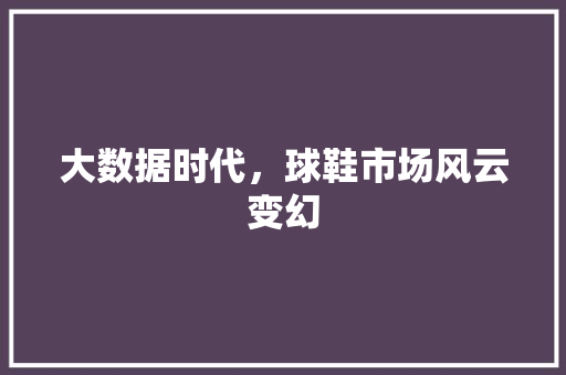 大数据时代，球鞋市场风云变幻