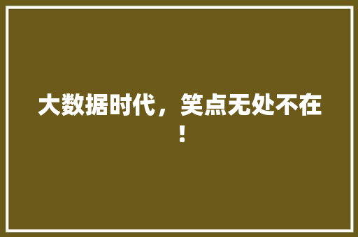 大数据时代，笑点无处不在！  第1张