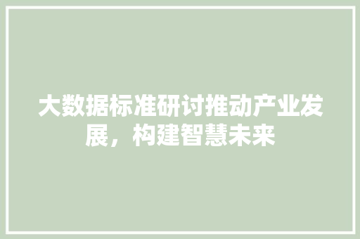 大数据标准研讨推动产业发展，构建智慧未来  第1张