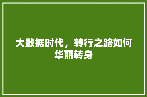 大数据时代，转行之路如何华丽转身  第1张