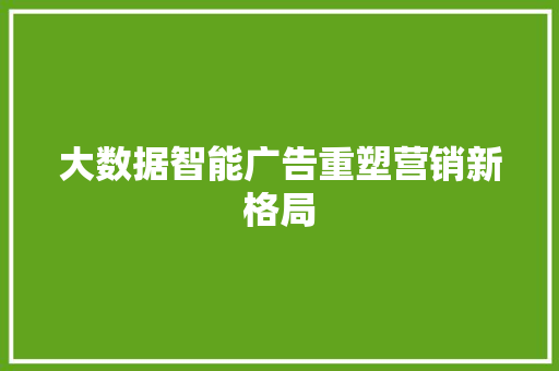 大数据智能广告重塑营销新格局  第1张
