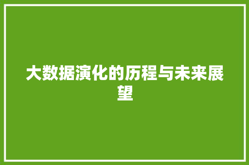 大数据演化的历程与未来展望  第1张