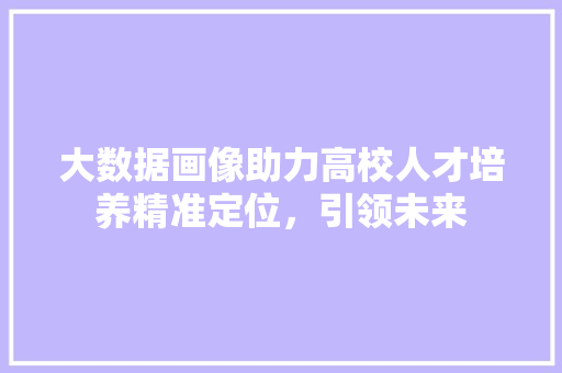 大数据画像助力高校人才培养精准定位，引领未来  第1张