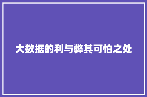 大数据的利与弊其可怕之处  第1张