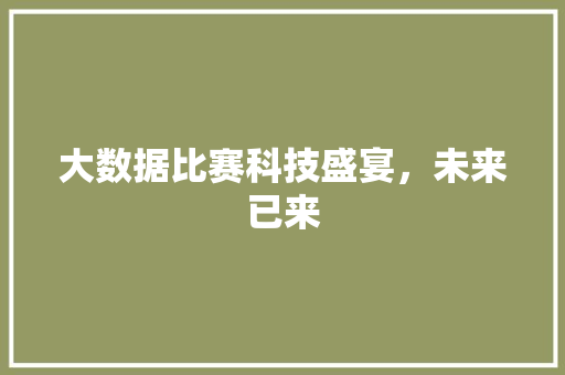 大数据比赛科技盛宴，未来已来