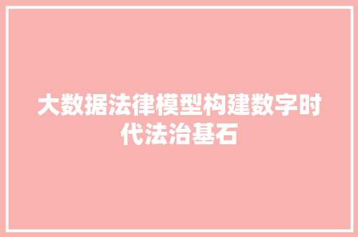 大数据法律模型构建数字时代法治基石  第1张