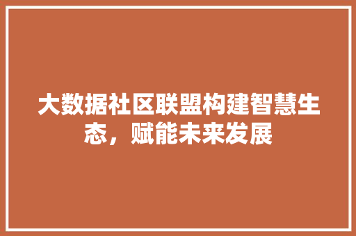 大数据社区联盟构建智慧生态，赋能未来发展  第1张