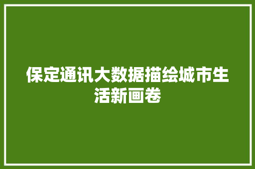 保定通讯大数据描绘城市生活新画卷