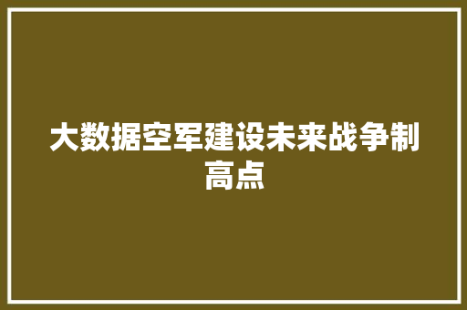 大数据空军建设未来战争制高点