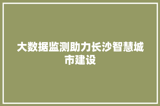 大数据监测助力长沙智慧城市建设  第1张
