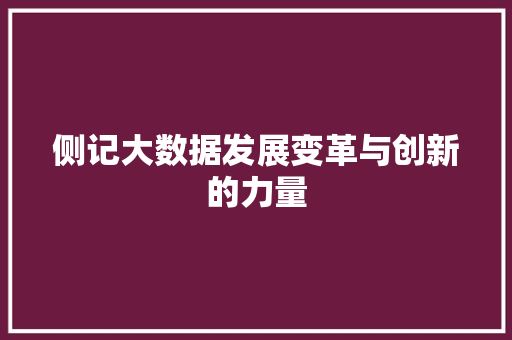 侧记大数据发展变革与创新的力量