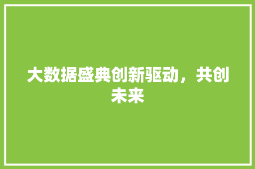 大数据盛典创新驱动，共创未来  第1张