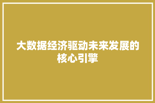 大数据经济驱动未来发展的核心引擎  第1张