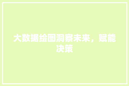 大数据绘图洞察未来，赋能决策