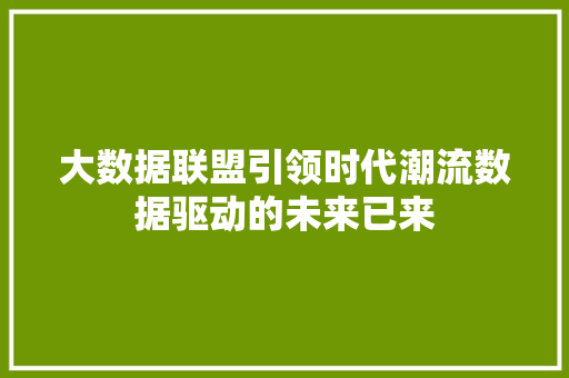 大数据联盟引领时代潮流数据驱动的未来已来  第1张