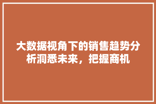 大数据视角下的销售趋势分析洞悉未来，把握商机  第1张