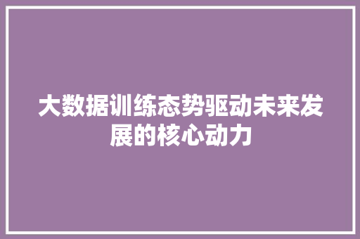 大数据训练态势驱动未来发展的核心动力