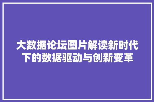大数据论坛图片解读新时代下的数据驱动与创新变革  第1张