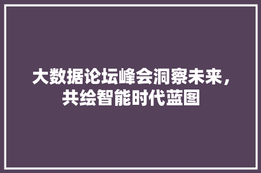 大数据论坛峰会洞察未来，共绘智能时代蓝图  第1张