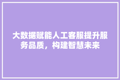 大数据赋能人工客服提升服务品质，构建智慧未来