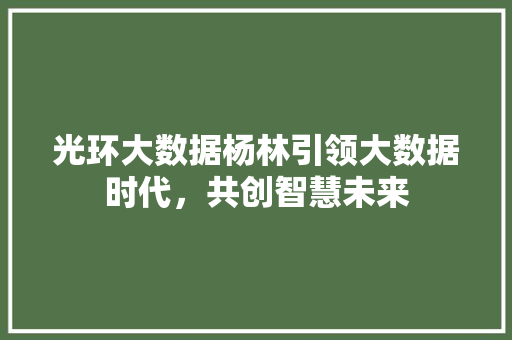 光环大数据杨林引领大数据时代，共创智慧未来