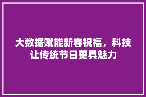 大数据赋能新春祝福，科技让传统节日更具魅力