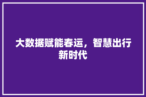 大数据赋能春运，智慧出行新时代  第1张