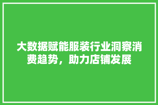 大数据赋能服装行业洞察消费趋势，助力店铺发展  第1张
