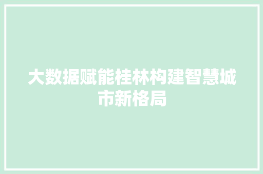 大数据赋能桂林构建智慧城市新格局  第1张