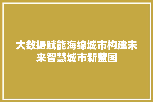 大数据赋能海绵城市构建未来智慧城市新蓝图  第1张