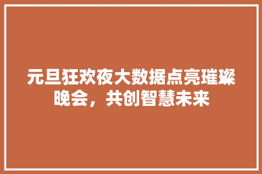 元旦狂欢夜大数据点亮璀璨晚会，共创智慧未来
